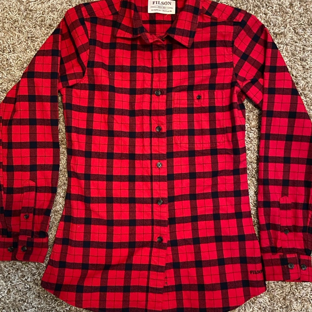 Filson Women’s Red & Black Plaid Button-Down Shirt